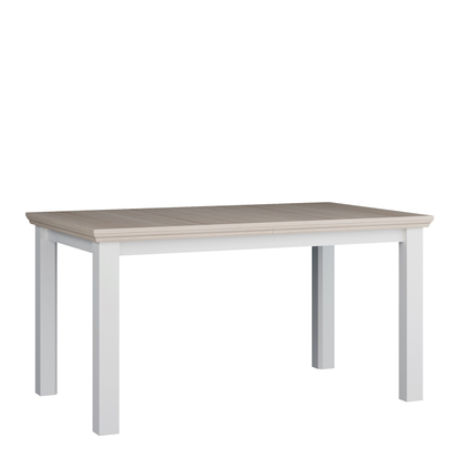 Oakley Rectangular Dining Table 150x90cm in White and Riva Oak