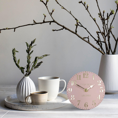Alder Mantel Clock Blush Pink 6in  - 6 Inch
