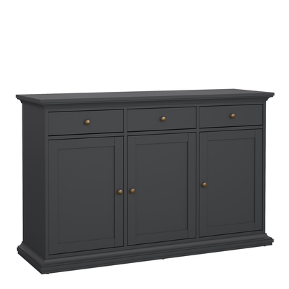 Sutton Sideboard with 3 doors and 3 drawers in Matt Grey