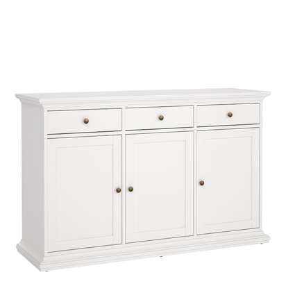 Sutton Sideboard with 3 doors and 3 drawers in White