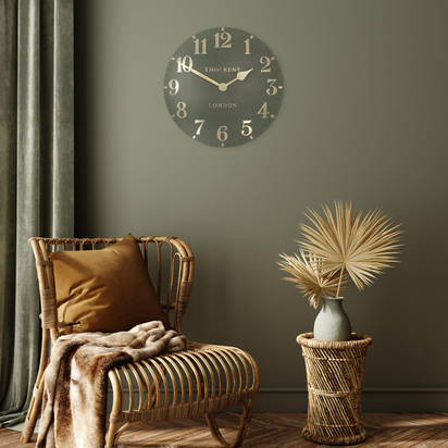 Studio Arabic Wall Clock Lichen Green 20in  - 20 Inch