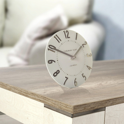 Arlo Mantel Clock Silver Cloud 6in  - 6 Inch
