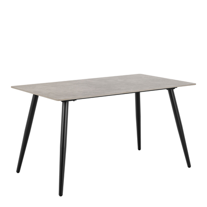 Belgrave Rectangular Dining Table in Grey/Black 140x80cm includes 4 Brooke Dining Chairs in Taupe