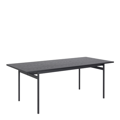 Sutton 4 Dining Table in Black 200x90cm includes 4 Carrie Swivel Dining Chairs in Sand