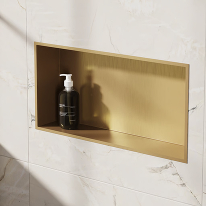 Crosswater Inset Shower Niche 610mm x 305 x 120mm - Brushed Brass