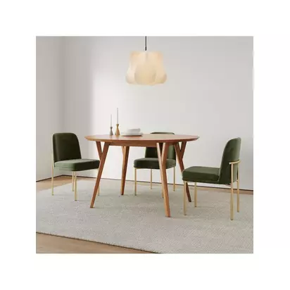 West Elm Mid Century 4-6 Seater Extending Dining Table, Acorn Acorn | H77 x W107 x D107cm
