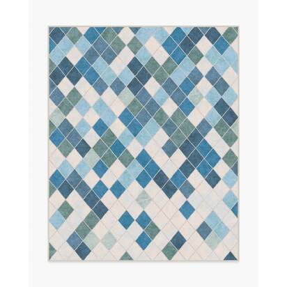 Diamond Mosaic Blue Rug - 245 x 305 cm - All-In-One Rug