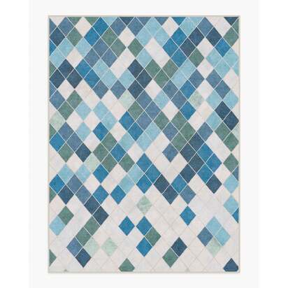 Diamond Mosaic Blue Rug - 275 x 365 cm - All-In-One Rug