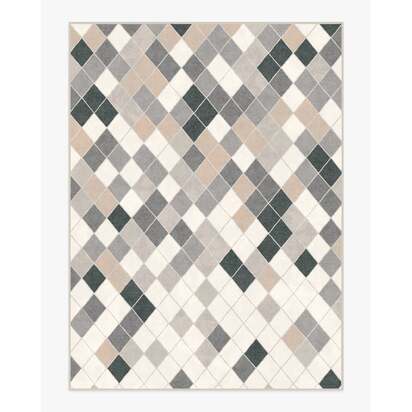 Diamond Mosaic Warm Grey Rug - 275 x 365 cm - All-In-One Rug