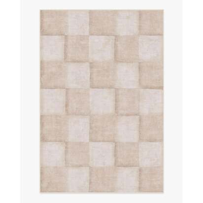 Hearth Check Neutral Flatwoven Rug - 185 x 275 cm - Rug + Pad System