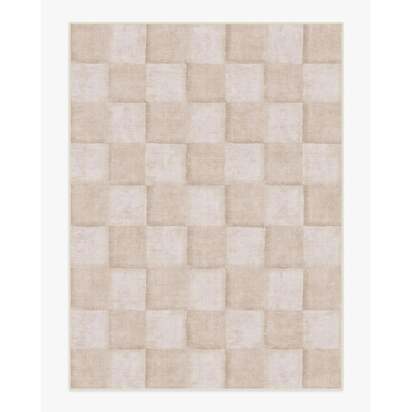 Hearth Check Neutral Flatwoven Rug - 275 x 365 cm - Rug + Pad System