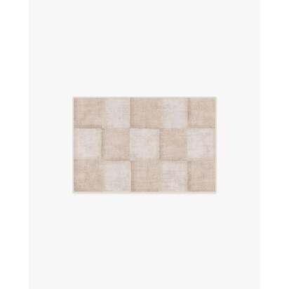 Hearth Check Neutral Rug - 60 x 90 cm - All-In-One Rug