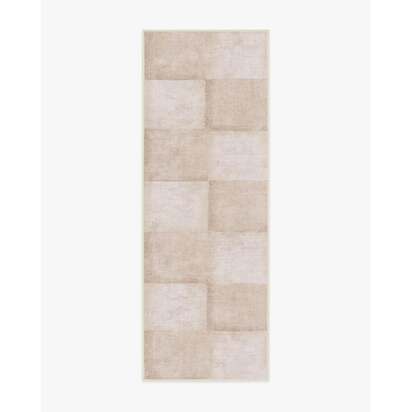 Hearth Check Neutral Rug - 75 x 215 cm - All-In-One Rug