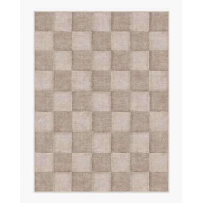 Hearth Check Warm Grey Flatwoven Rug - 275 x 365 cm - Rug + Pad System
