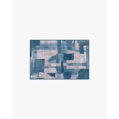 Kasbah Blue Flatwoven Rug - 60 x 90 cm - Rug + Cushioned Pad System