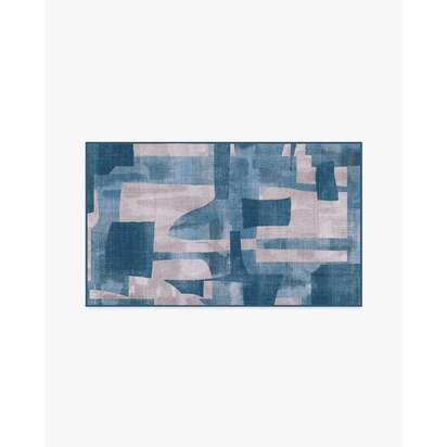 Kasbah Blue Flatwoven Rug - 90 x 150 cm - Rug + Cushioned Pad System