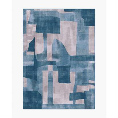 Kasbah Blue Flatwoven Rug - 150 x 215 cm - Rug + Cushioned Pad System