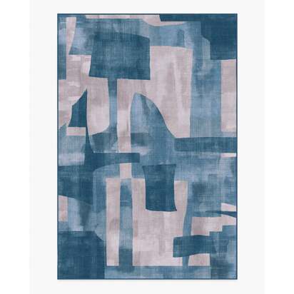 Kasbah Blue Flatwoven Rug - 185 x 275 cm - Rug + Cushioned Pad System
