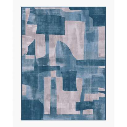 Kasbah Blue Flatwoven Rug - 275 x 365 cm - Rug + Cushioned Pad System