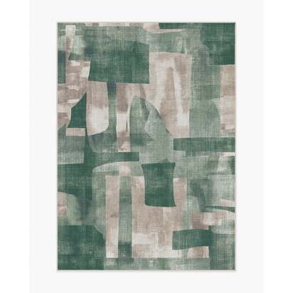 Kasbah Olive Flatwoven Rug - 150 x 215 cm - Rug + Cushioned Pad System