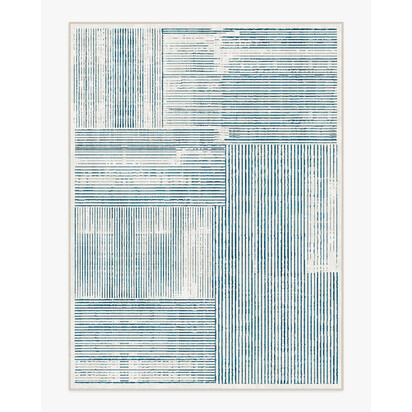 Linear Oasis Ivory & Blue Rug - 275 x 365 cm - All-In-One Rug
