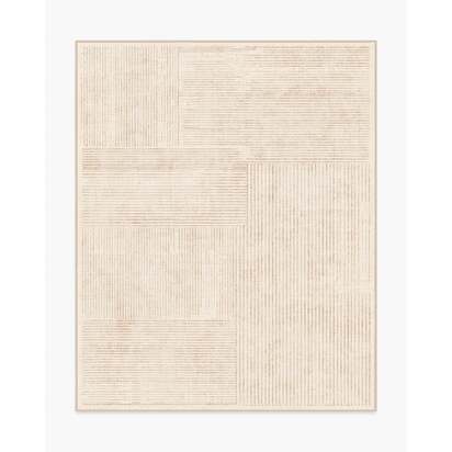 Linear Oasis Neutral Flatwoven Rug - 245 x 305 cm - Rug + Pad System