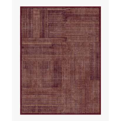 Linear Oasis Rust Red Flatwoven Rug - 275 x 365 cm - Rug + Cushioned Pad System