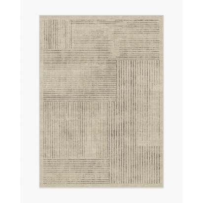 Linear Oasis Stone Grey Flatwoven Rug - 150 x 215 cm - Rug + Pad System