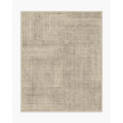 Linear Oasis Stone Grey Flatwoven Rug - 245 x 305 cm - Rug + Pad System
