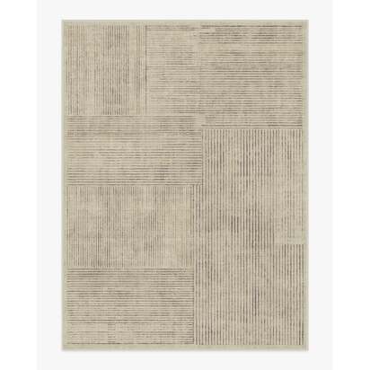 Linear Oasis Stone Grey Flatwoven Rug - 275 x 365 cm - Rug + Pad System