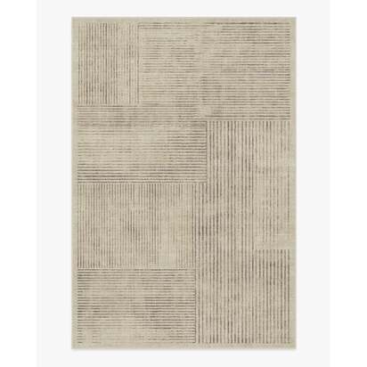 Linear Oasis Stone Grey Flatwoven Rug - 200 x 290 cm - Rug + Cushioned Pad System