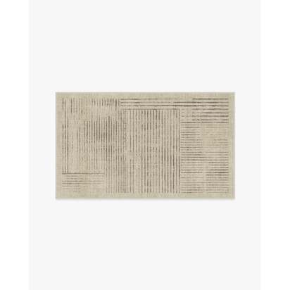 Linear Oasis Stone Grey Flatwoven Rug - 275 x 365 cm - Rug + Cushioned Pad System