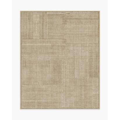 Linear Oasis Warm Taupe Flatwoven Rug - 245 x 305 cm - Rug + Pad System