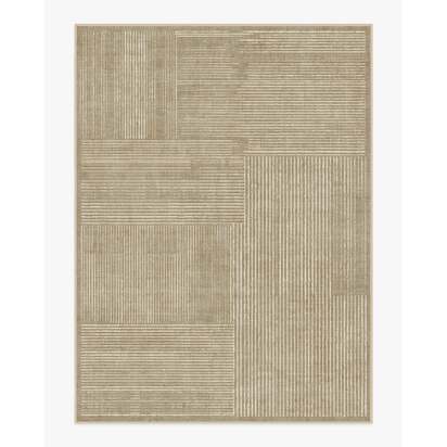 Linear Oasis Warm Taupe Flatwoven Rug - 275 x 365 cm - Rug + Cushioned Pad System