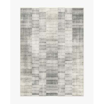 Shadow Stripe Black & Cream Flatwoven Rug - 150 x 215 cm - Rug + Pad System