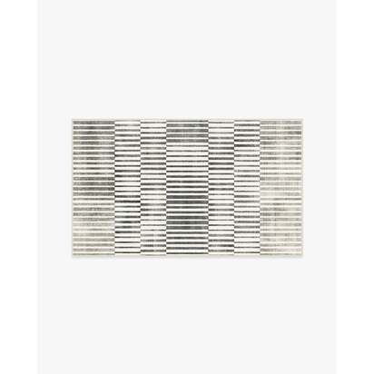 Shadow Stripe Black & Cream Flatwoven Rug - 245 x 305 cm - Rug + Pad System