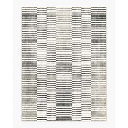 Shadow Stripe Black & Cream Flatwoven Rug - 275 x 365 cm - Rug + Pad System