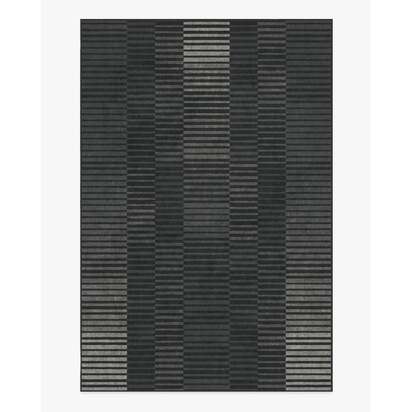 Shadow Stripe Charcoal Flatwoven Rug - 185 x 275 cm - Rug + Cushioned Pad System