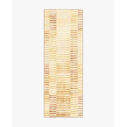 Shadow Stripe Gold Flatwoven Rug - 75 x 215 cm - Rug + Cushioned Pad System