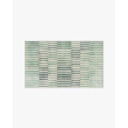 Shadow Stripe Green Flatwoven Rug - 275 x 365 cm - Rug + Pad System