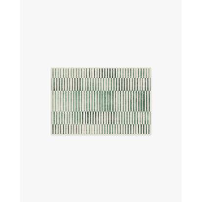 Shadow Stripe Green Flatwoven Rug - 60 x 90 cm - Rug + Cushioned Pad System