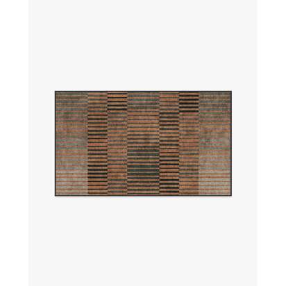 Shadow Stripe Rust Flatwoven Rug - 60 x 90 cm - Rug + Pad System