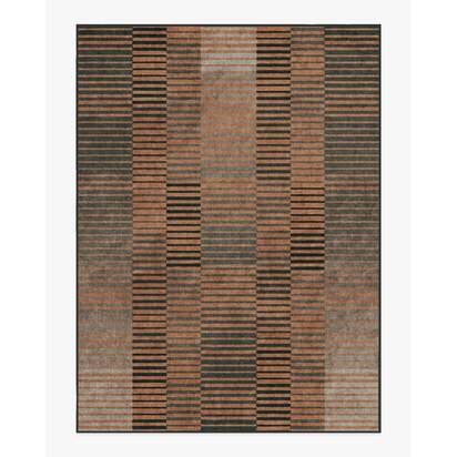 Shadow Stripe Rust Flatwoven Rug - 275 x 365 cm - Rug + Pad System