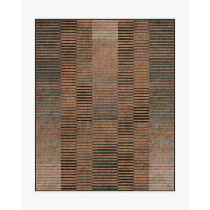 Shadow Stripe Rust Flatwoven Rug - 245 x 305 cm - Rug + Cushioned Pad System