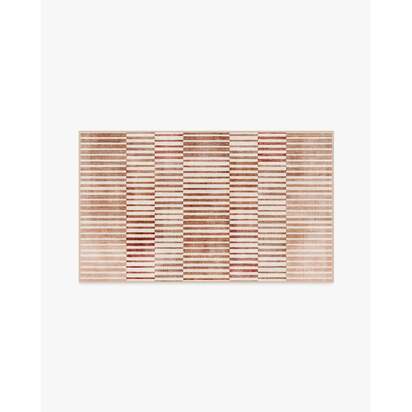 Shadow Stripe Terracotta Flatwoven Rug - 245 x 305 cm - Rug + Pad System