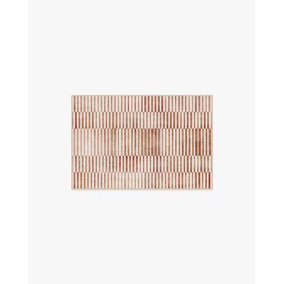 Shadow Stripe Terracotta Flatwoven Rug - 60 x 90 cm - Rug + Cushioned Pad System