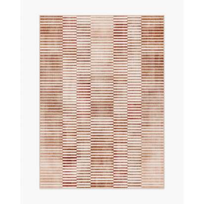 Shadow Stripe Terracotta Flatwoven Rug - 150 x 215 cm - Rug + Cushioned Pad System