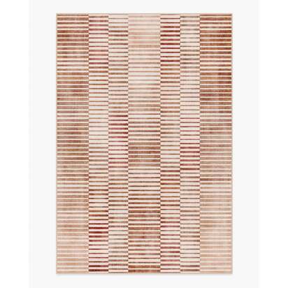 Shadow Stripe Terracotta Flatwoven Rug - 200 x 290 cm - Rug + Cushioned Pad System