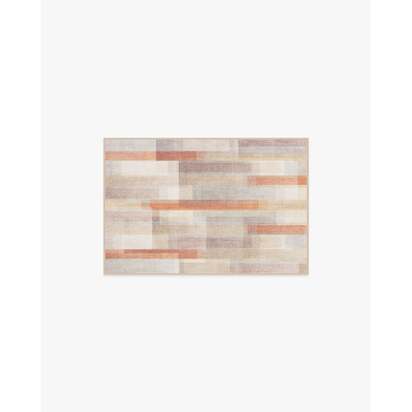 Solar Drift Rust & Grey Flatwoven Rug - 60 x 90 cm - Rug + Pad System