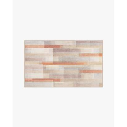 Solar Drift Rust & Grey Flatwoven Rug - 60 x 90 cm - Rug + Pad System